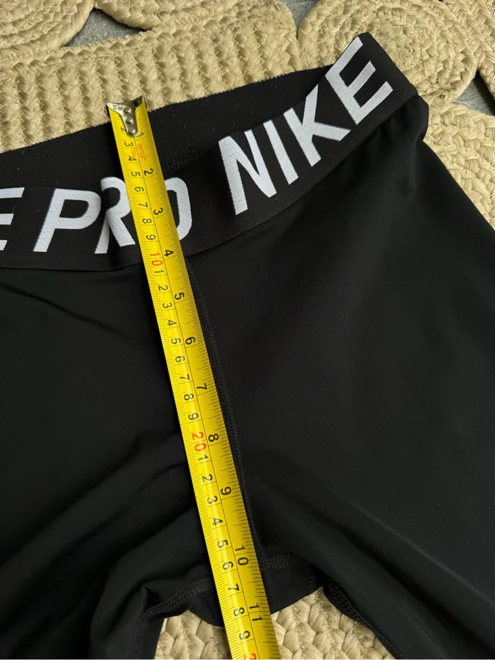 Nike Pro Black Dri-Fit Leggings Mesh Panels Wide Waistband M